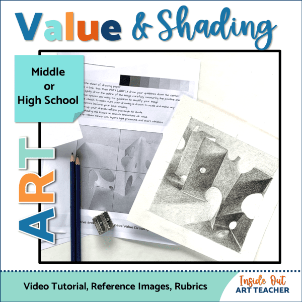 Drawing and Shading Folded Paper - High School Art Project - Value and Shading