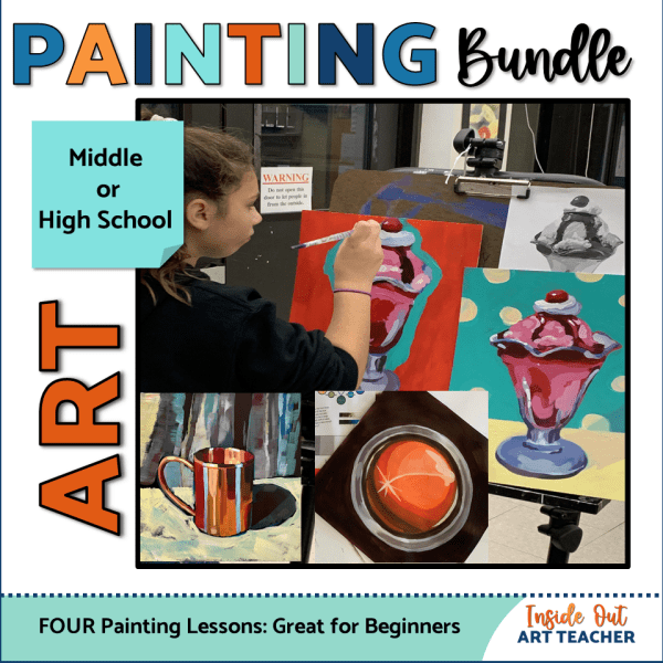 Acrylic Painting Lesson Bundle for Beginners - High School Art - Middle School