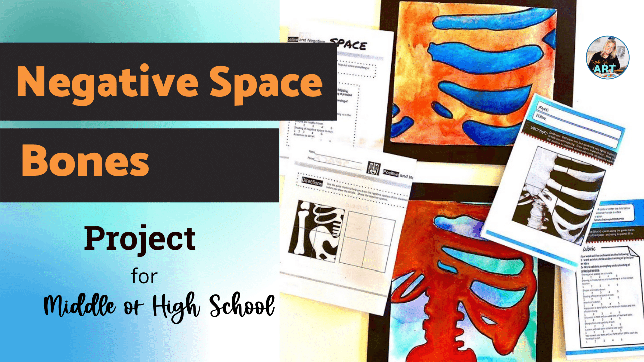 Positive and Negative Space in Art Project for Middle or High School Art
