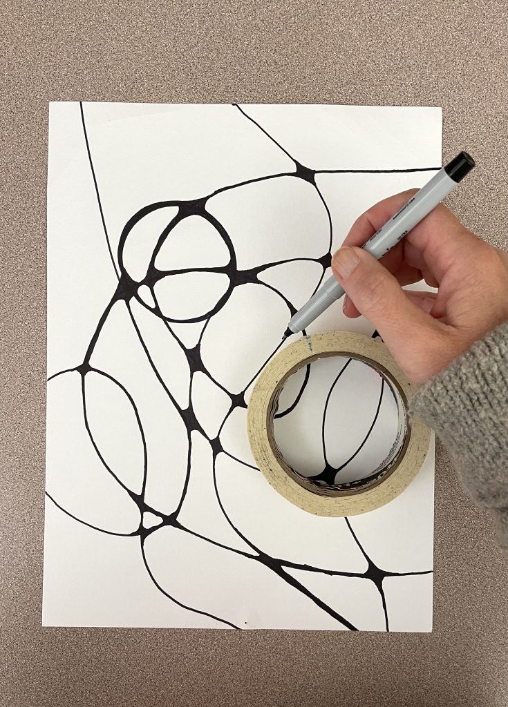 Simple Mindful Art Project Inspired by Neurographic Art Lesson