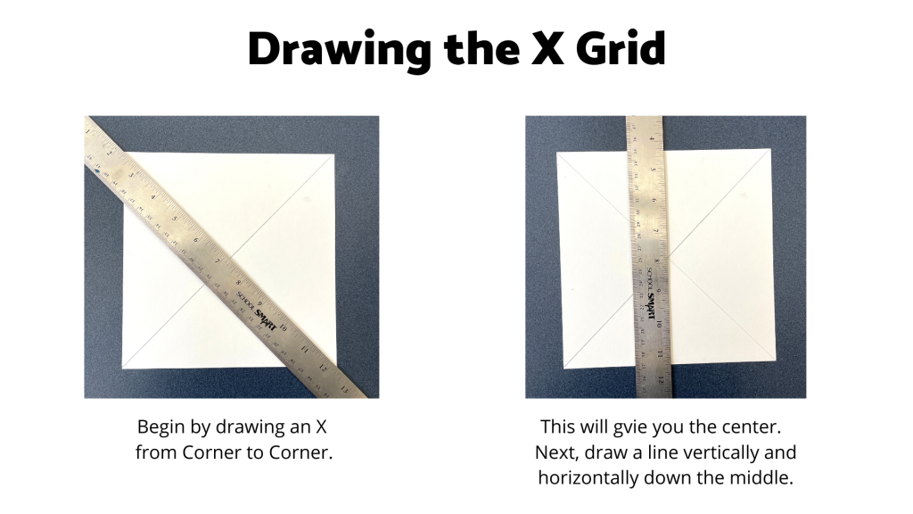 How to draw using an x grid middle school art lesson or beginner high school art lesson