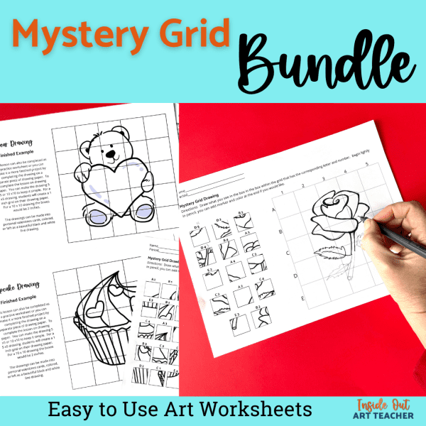 Middle School Art Valentines Day Art Lesson Mystery Grid Drawing Worksheet