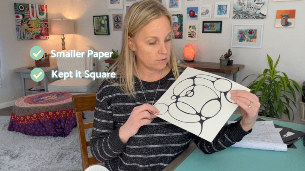 Inside Out Art Teacher demonstrating neurographic drawing technique