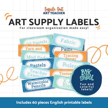 Classroom Art Supply Labels Minimalist (English) | Teacher Organization