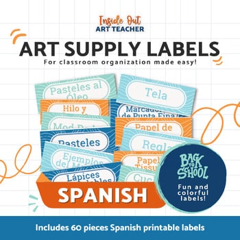 Classroom Art Supply Labels Minimalist (Spanish) | Teacher Organization